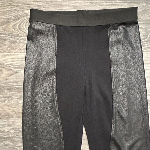 BCBGMAXAZRIA Shelby Black Faux Leather Panel Leggings Small BCBG NYE Night Out - Picture 7 of 10